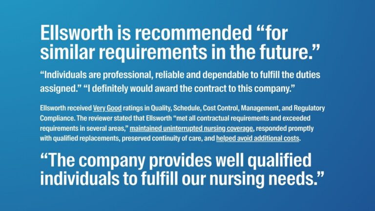Ellsworth Continues to Earn Strong CPARS Ratings for IHS Staffing